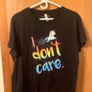 I don’t care unicorn t-shirt
